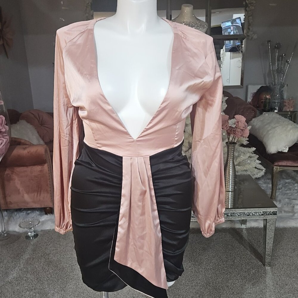 Black and pink dress